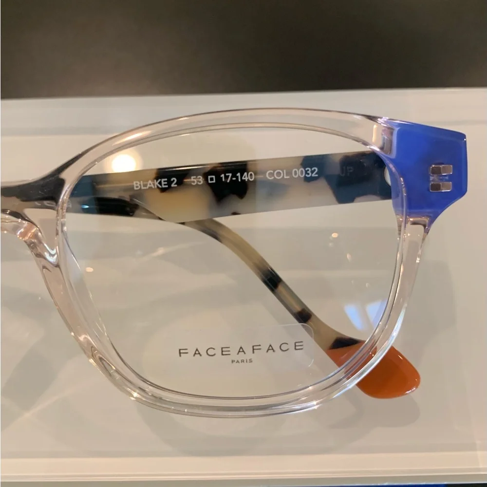 FACE A FACE BLAKE 2. Col 0032 Crystal/ Blonde Tortoise. 53mm Cateye Glasses
